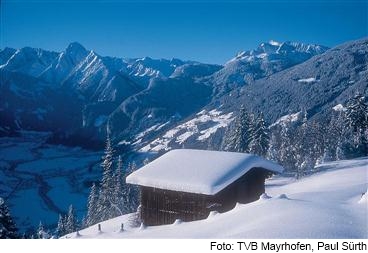 Winterlandschaft bei Mayrhofen im Zillertal